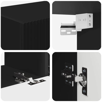 Set mobile TV 4 pcs Nero Legno ingegnerizzato | homemem39