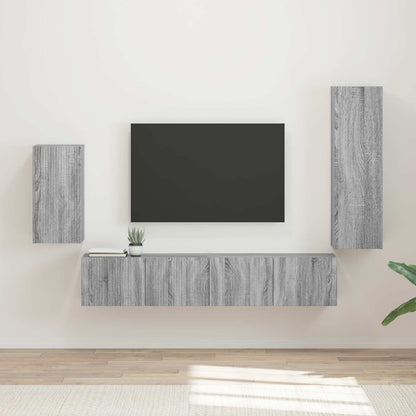 Set mobile TV 3 pcs Grigio Sonoma Legno multistrato