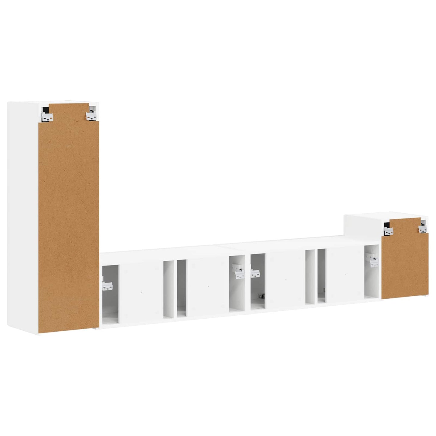 Set mobile TV Montaggio a parete 3 pcs Bianco Legno multistrato