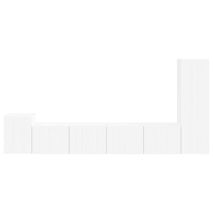 Set mobile TV Montaggio a parete 3 pcs Bianco Legno multistrato