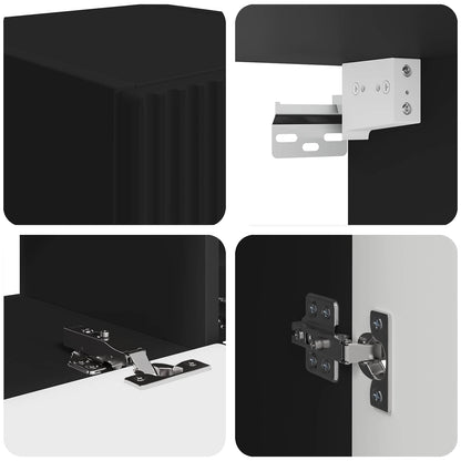 Set mobile TV 3 pcs Nero Legno ingegnerizzato | homemem39