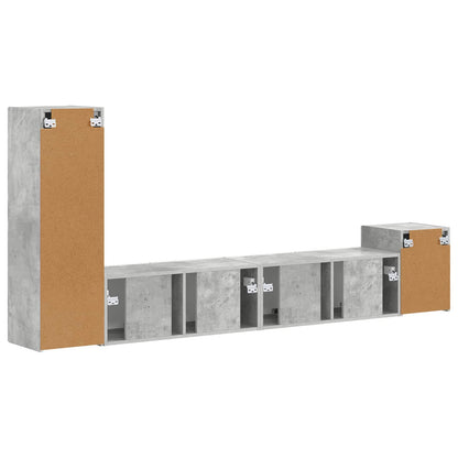 Set mobile TV 3 pcs Grigio cemento Legno multistrato