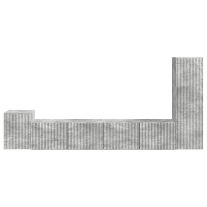 Set mobile TV 3 pcs Grigio cemento Legno multistrato