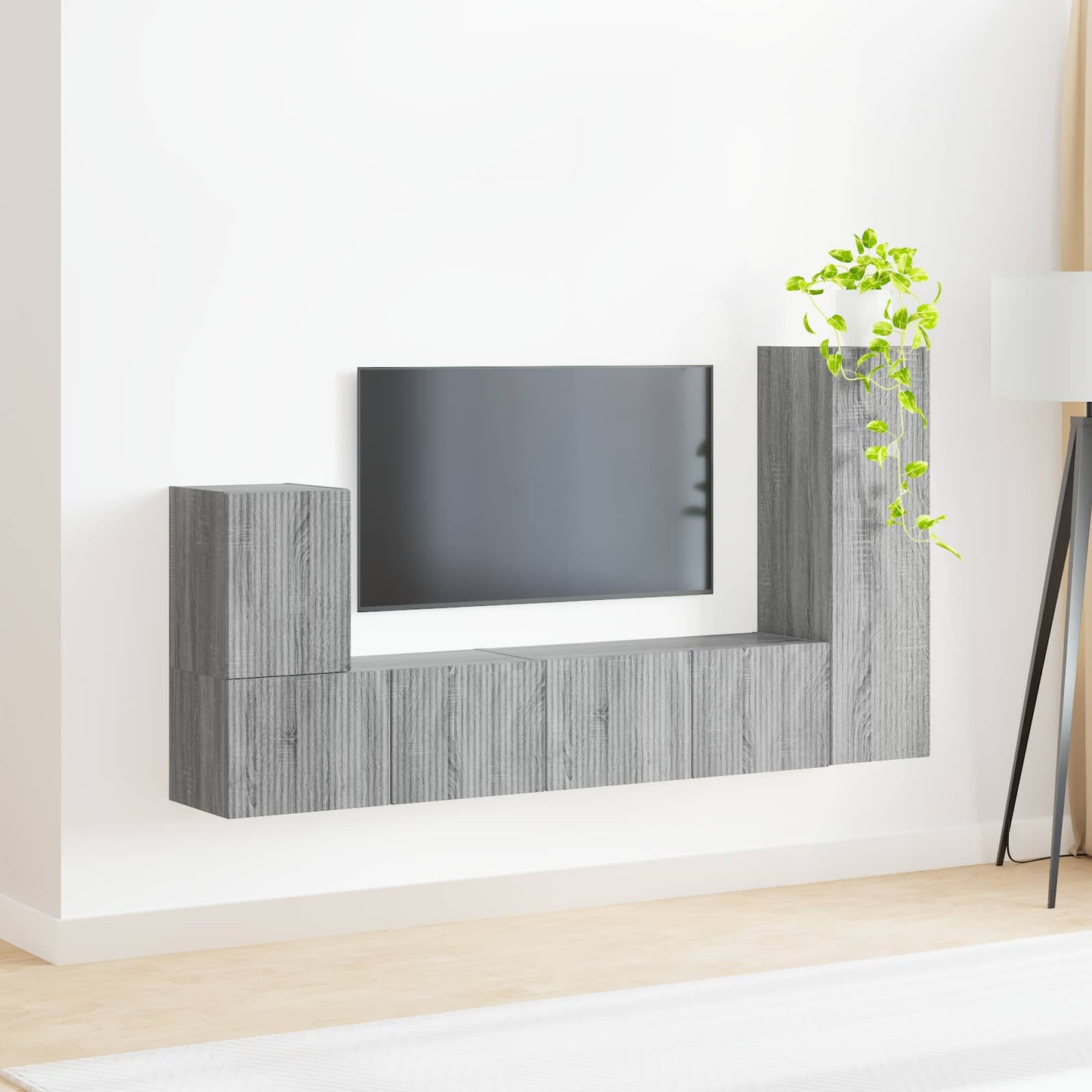 Set mobile TV 3 pcs Grigio Sonoma Legno multistrato