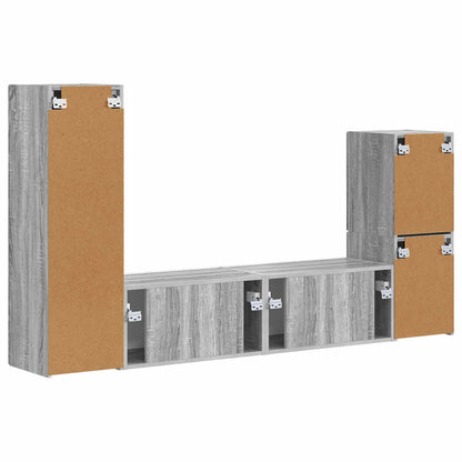 Set mobile TV 4 pcs Grigio Sonoma Legno multistrato