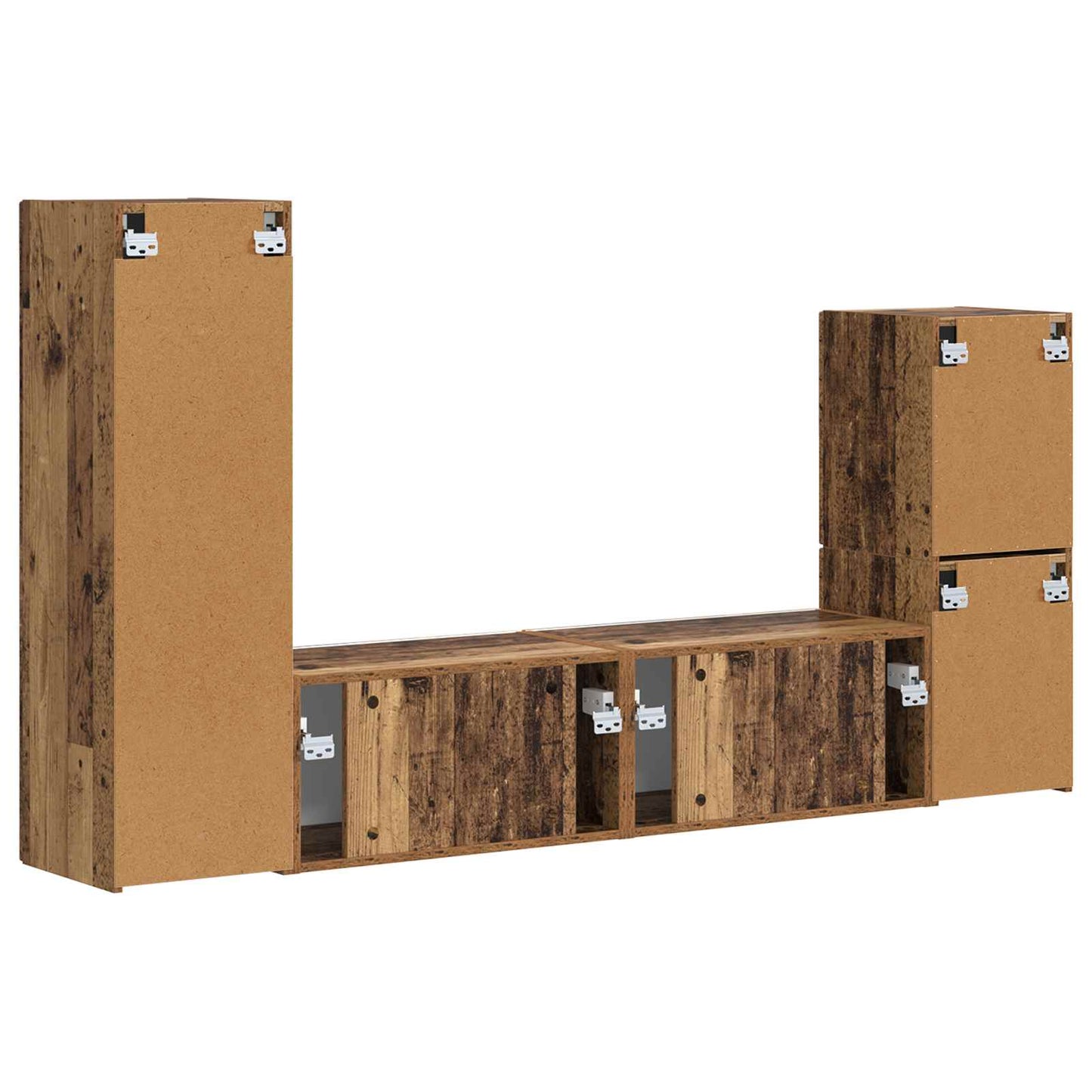 Set mobile TV 4 pcs Legno vecchio Legno multistrato