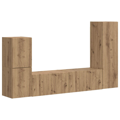 Set mobile TV 4 pcs Rovere artigianale Legno multistrato