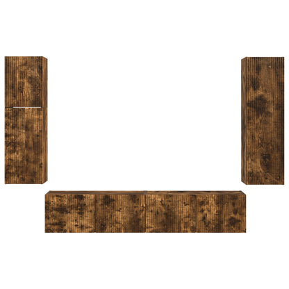 Set mobile TV 4 pcs Rovere fumé Legno multistrato