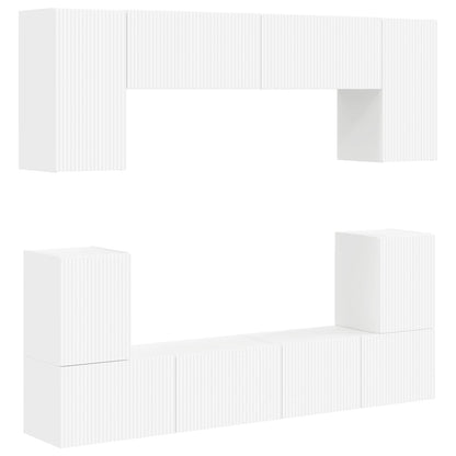 Set mobile TV 5 pz Bianco Legno ingegnerizzato | homemem39