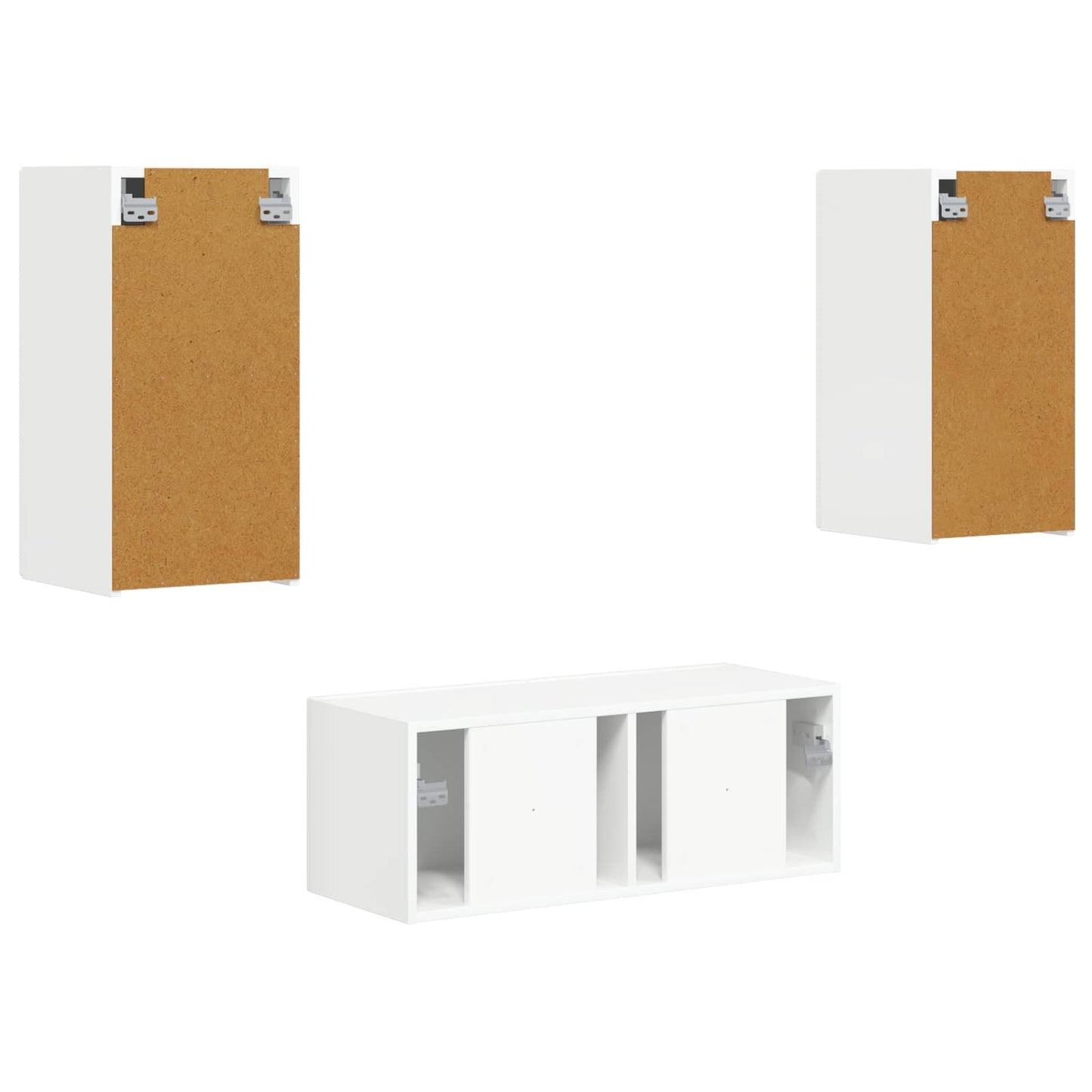 Set mobile TV 6 pcs Bianco Lucido Legno multistrato