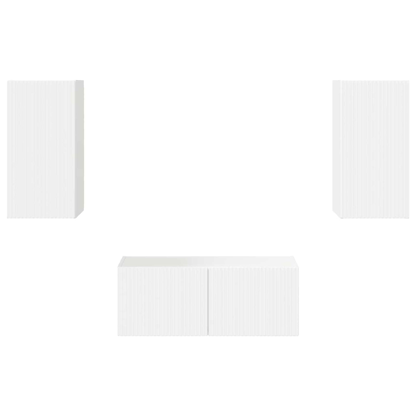 Set mobile TV 6 pcs Bianco Lucido Legno multistrato