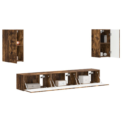 Set mobile TV 3 pcs Rovere fumé Legno multistrato
