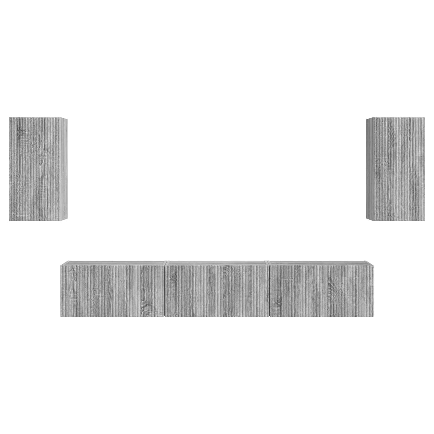 Set mobile TV 3 pcs Grigio Sonoma Legno multistrato