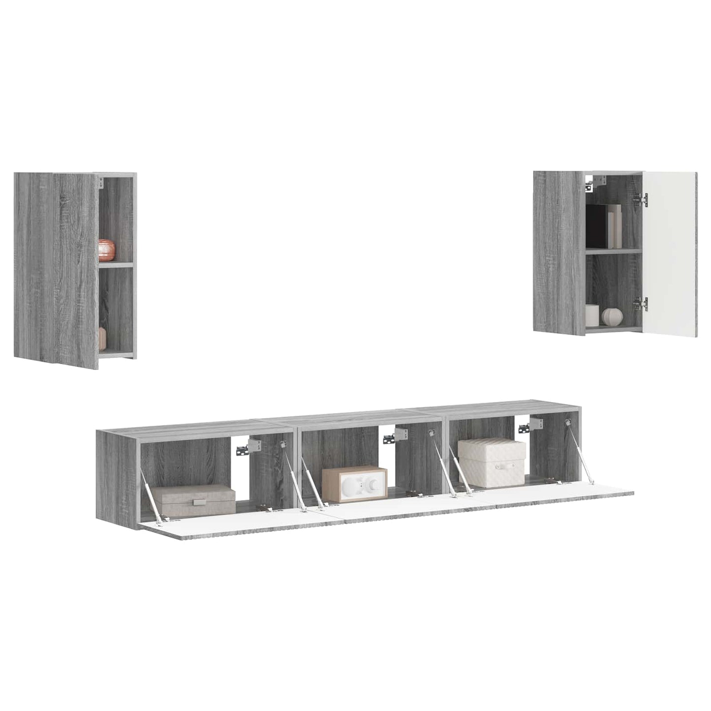 Set mobile TV 3 pcs Grigio Sonoma Legno multistrato