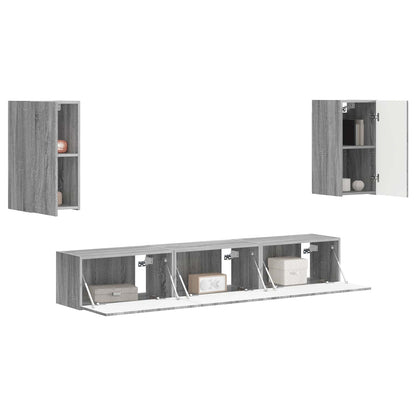 Set mobile TV 3 pcs Grigio Sonoma Legno multistrato