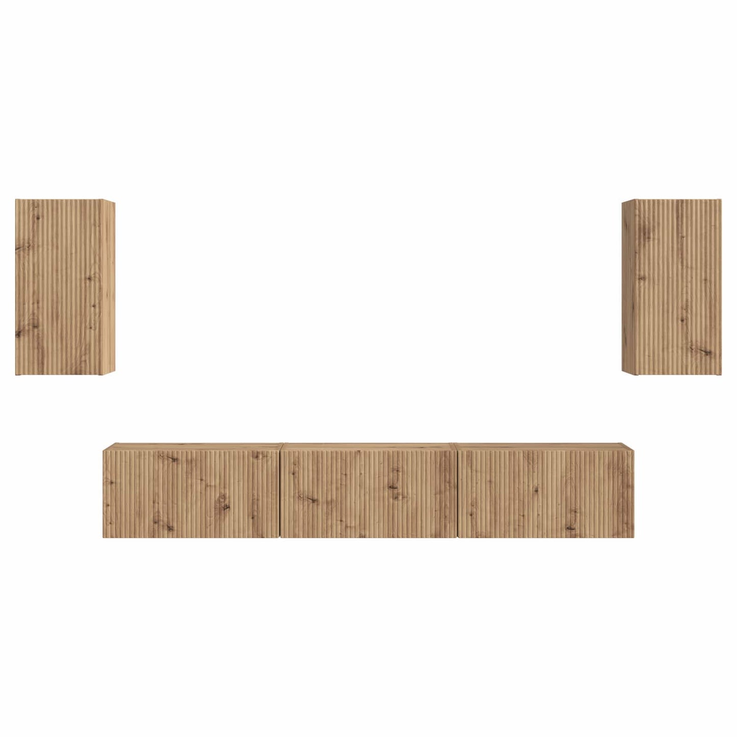 Set mobile TV 3 pcs Rovere artigianale Legno multistrato