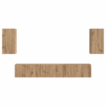 Set mobile TV 3 pcs Rovere artigianale Legno multistrato