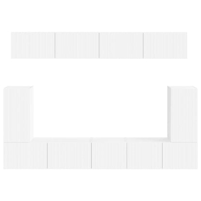 Set mobile TV Montaggio a parete 5 pcs Bianco Legno multistrato