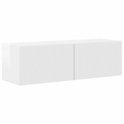 Set mobile TV 5 pcs Bianco Lucido Legno multistrato