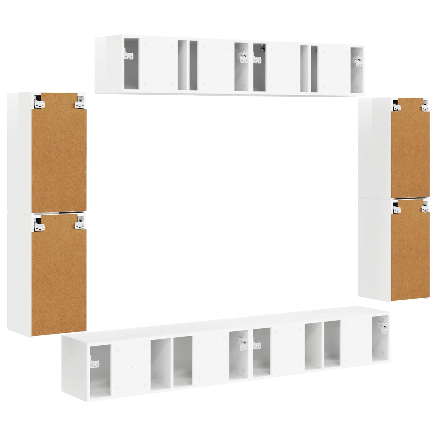 Mobile TV 4 pcs Bianco Lucido