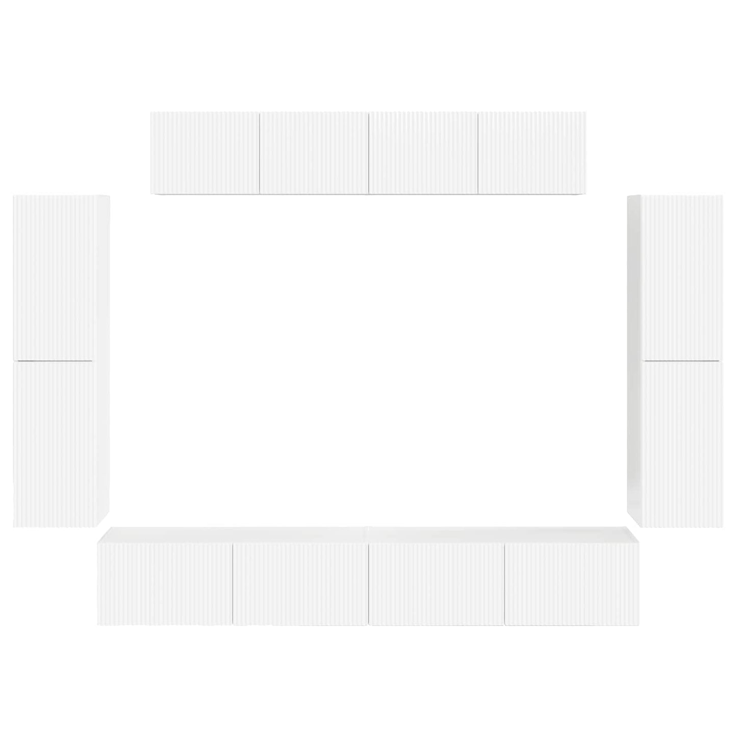 Mobile TV 4 pcs Bianco Lucido