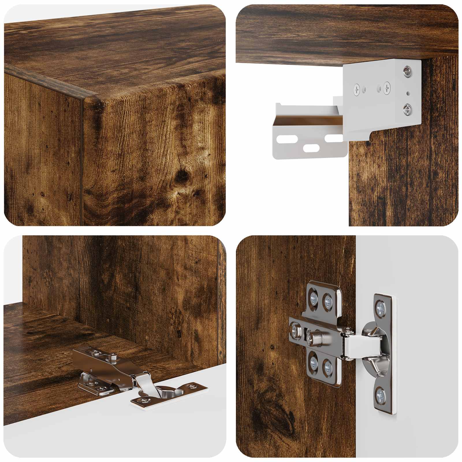 Set mobile TV 4 pcs Rovere fumé Legno multistrato | homemem39