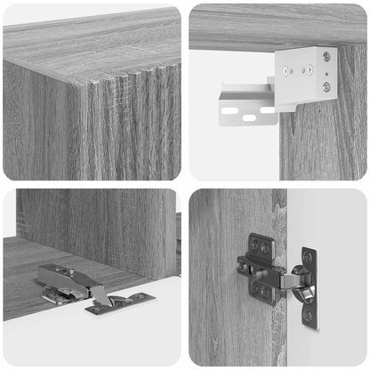 Set mobile TV 4 pcs Grigio Sonoma Legno multistrato | homemem39