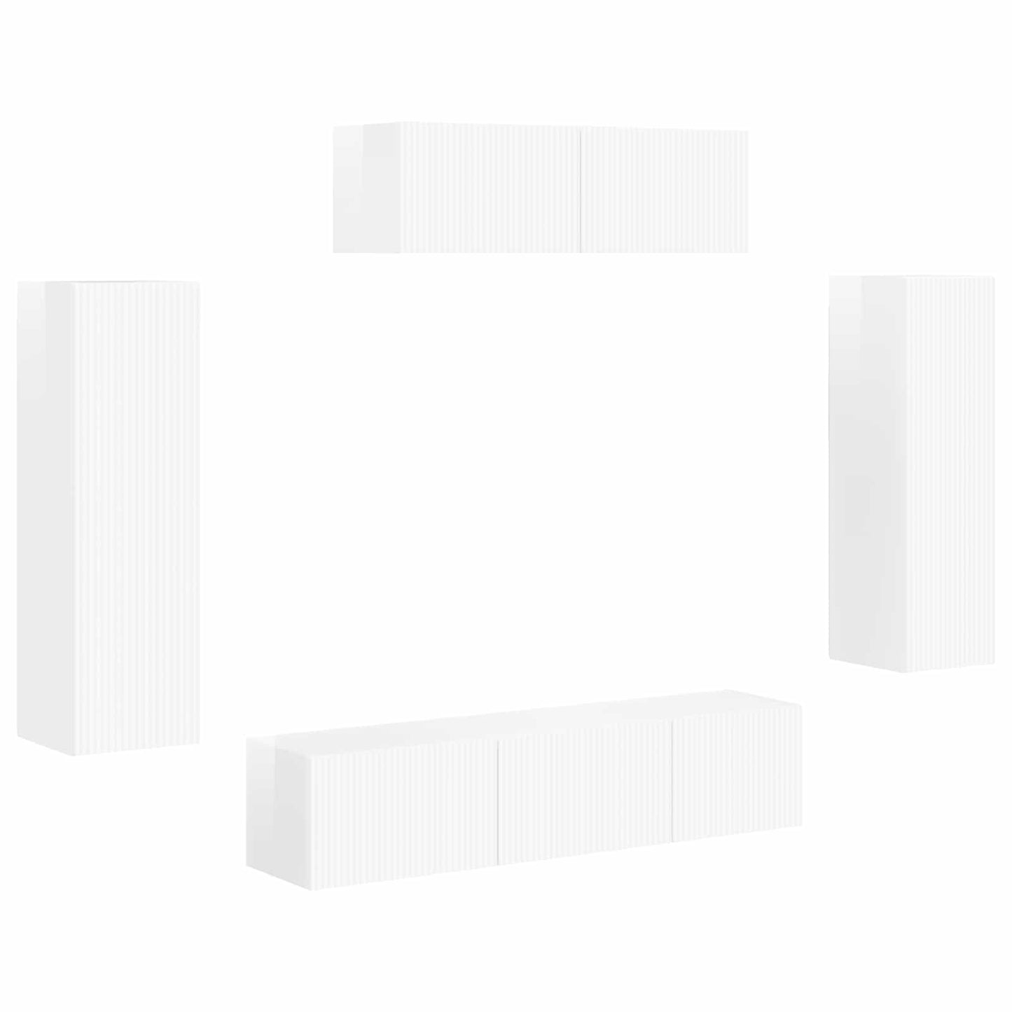 Mobile TV 3 pcs Bianco Lucido