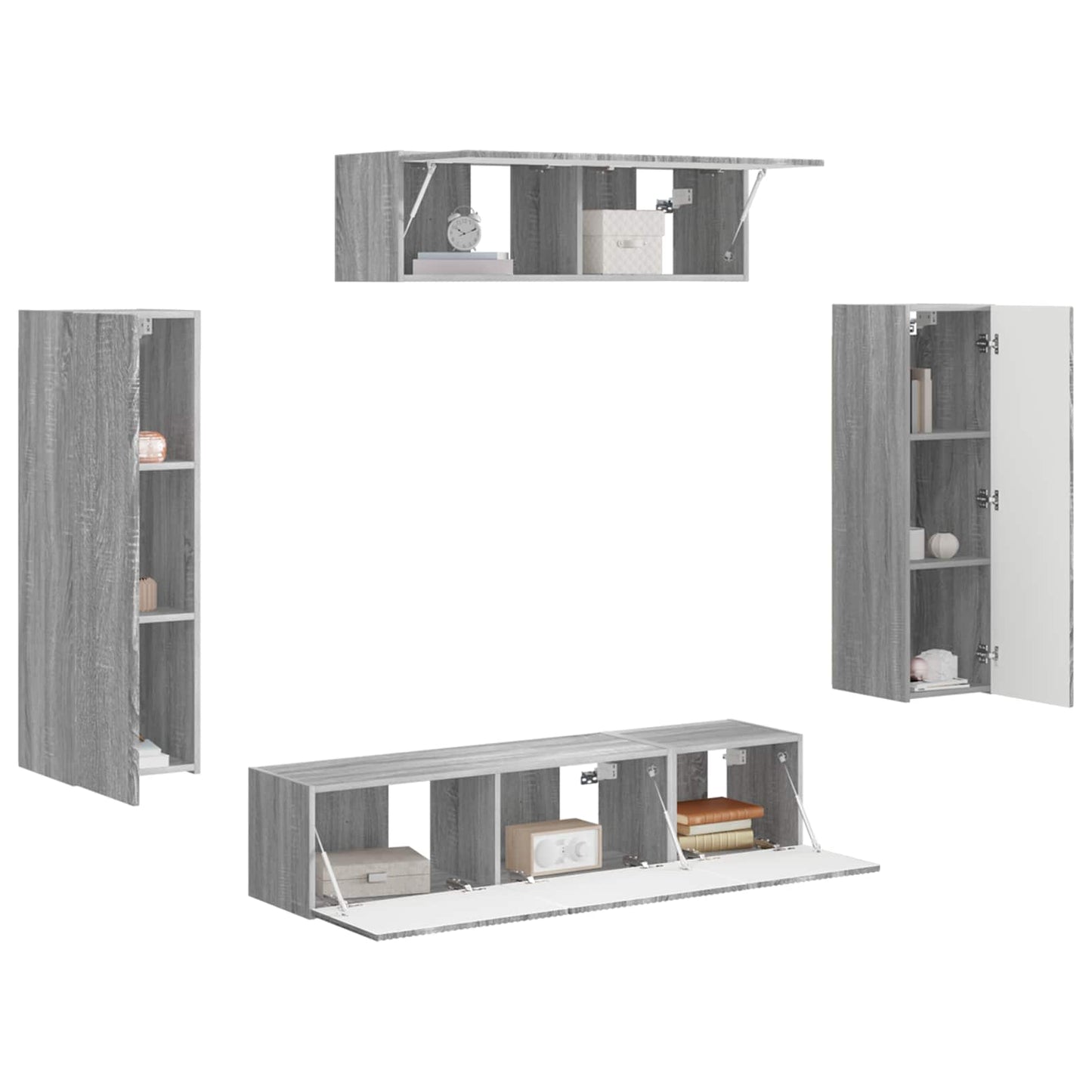 Mobile TV 3 pcs Grigio Sonoma