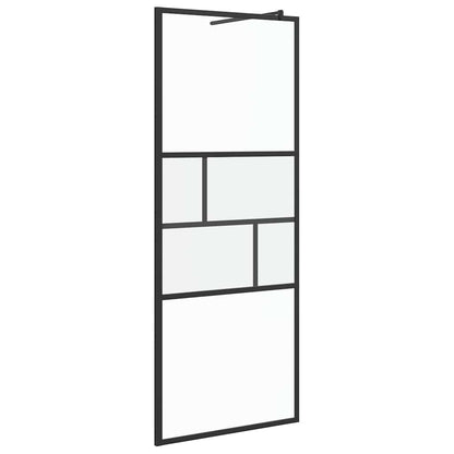 Parete Doccia Walk-in Nero 80 x 195 x 0.5 cm Vetro e Alluminio
