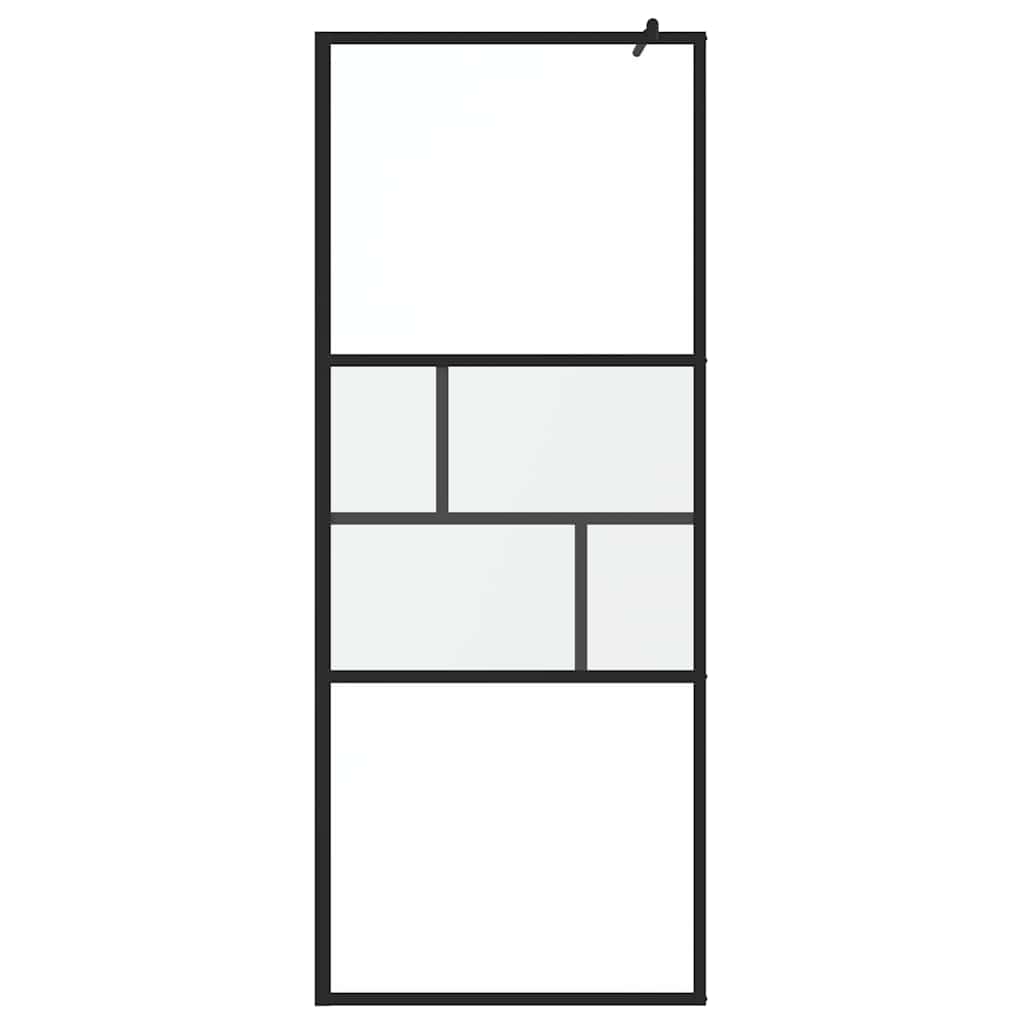 Parete Doccia Walk-in Nero 80 x 195 x 0.5 cm Vetro e Alluminio