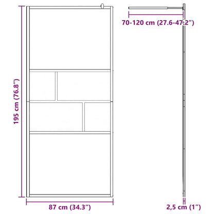 Parete Doccia Walk-in Nero 80 x 195 x 0.5 cm Vetro e Alluminio