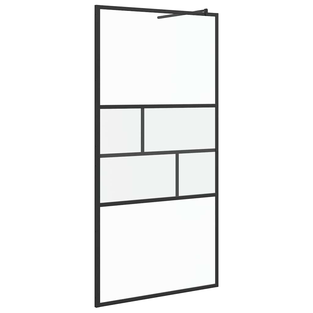 Parete Doccia Walk-in Nero 80 x 195 x 0.5 cm Vetro e Alluminio
