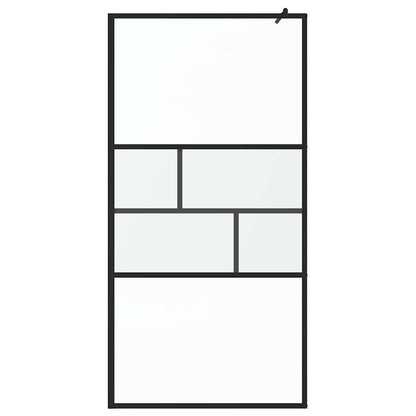 Parete Doccia Walk-in Nero 80 x 195 x 0.5 cm Vetro e Alluminio