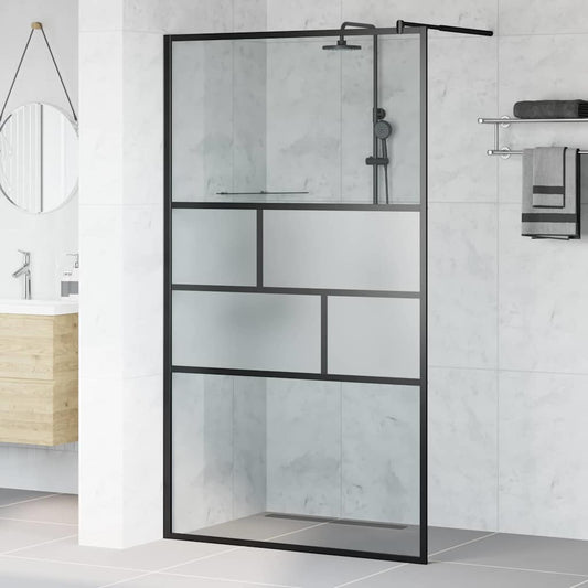 Parete Doccia Walk-in Nero 80 x 195 x 0.5 cm Vetro e Alluminio - homemem39