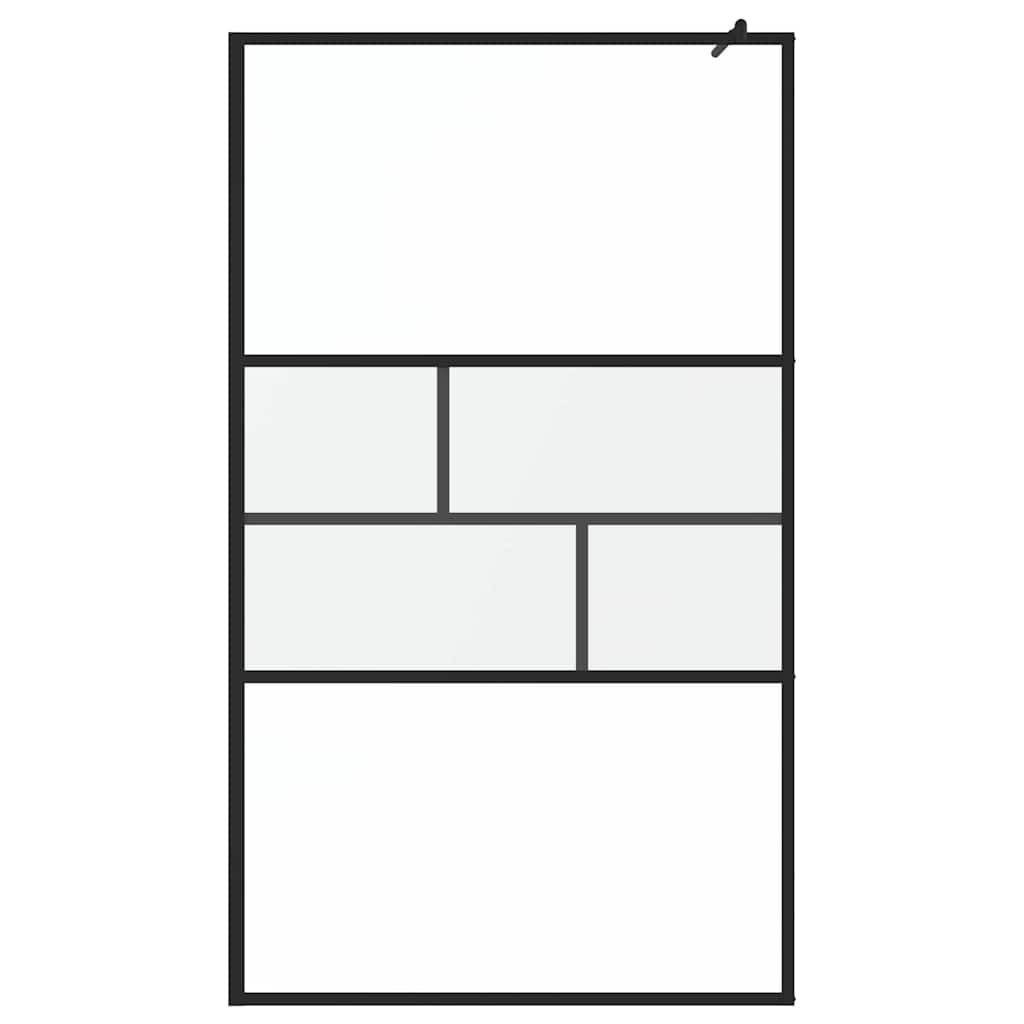 Parete Doccia Walk-in Nero 80 x 195 x 0.5 cm Vetro e Alluminio