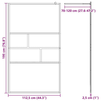 Parete Doccia Walk-in Nero 80 x 195 x 0.5 cm Vetro e Alluminio