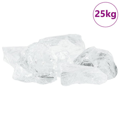 Sassi da Giardino Bianco 12 cm Vetro