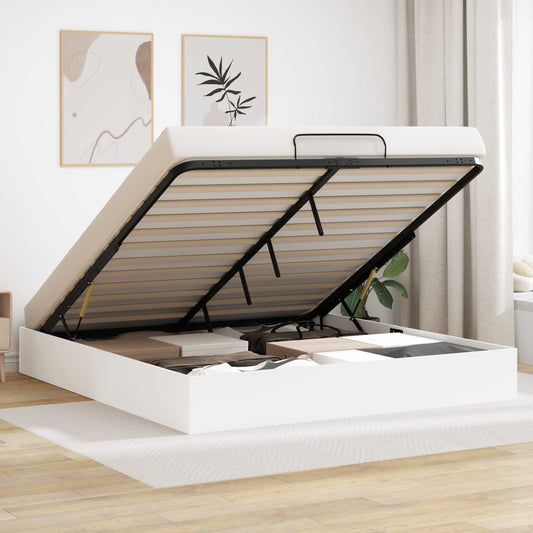 Letto ottomano Bianco 203 x 180 x 25 cm Legno ingegnerizzato | homemem39
