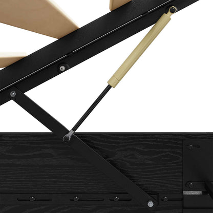 Letto ottomano con archiviazione Rovere Nero 203 x 180 x 25 cm | homemem39