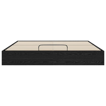 Letto ottomano con archiviazione Rovere Nero 203 x 180 x 25 cm | homemem39