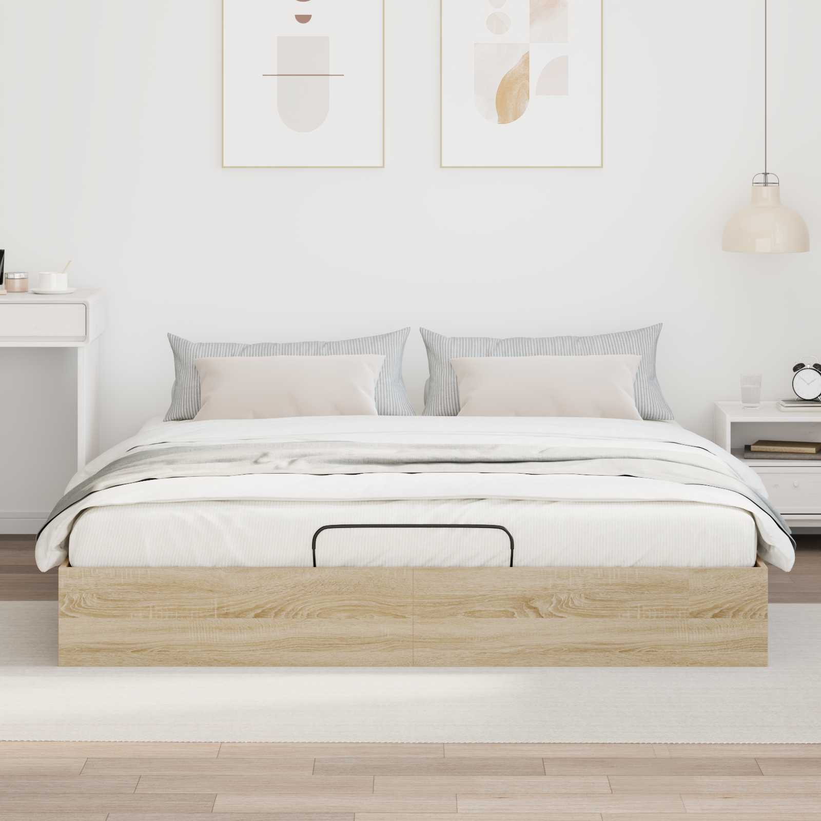 Letto ottomano Rovere Sonoma 203 x 180 x 25 cm | homemem39