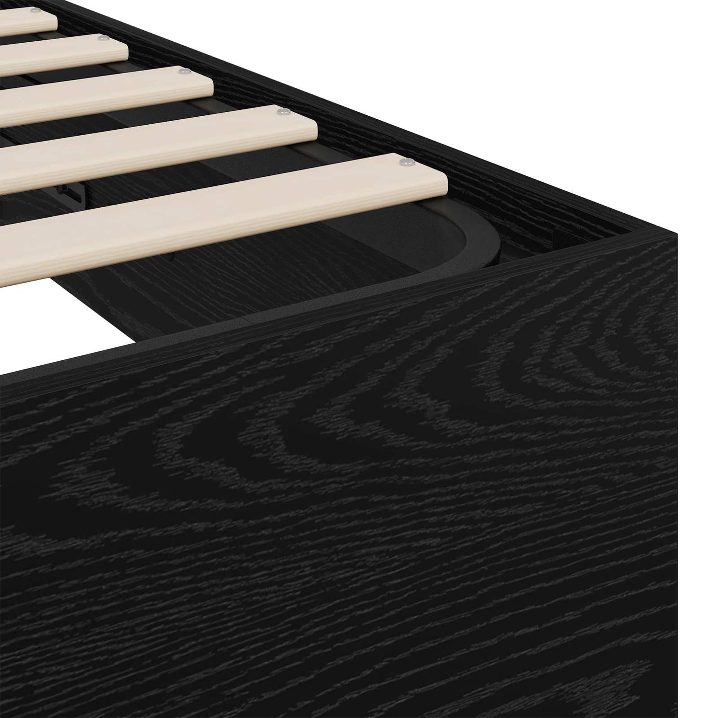Letto ottomano con archiviazione Rovere Nero 203 x 160 x 25 cm | homemem39