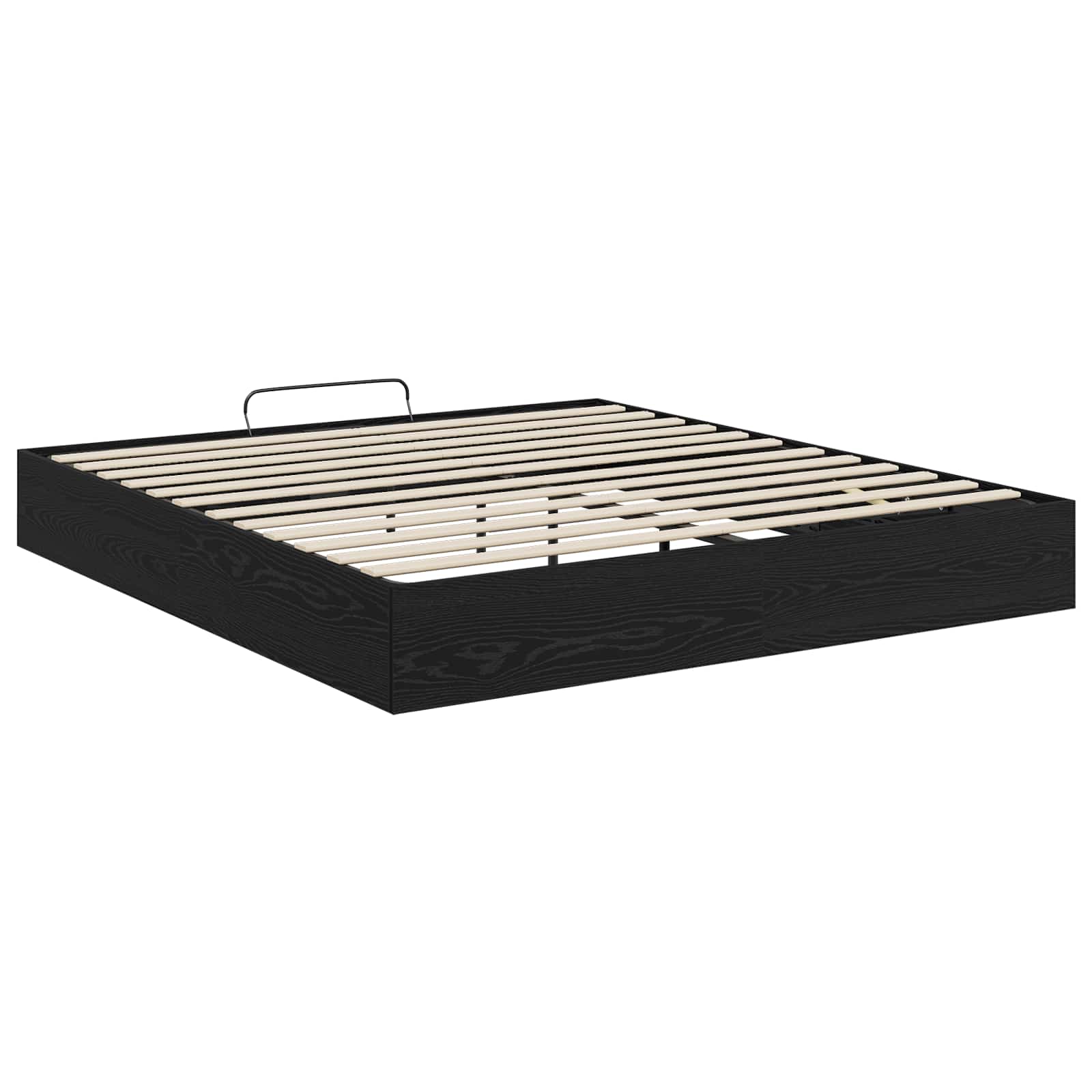 Letto ottomano con archiviazione Rovere Nero 203 x 160 x 25 cm | homemem39