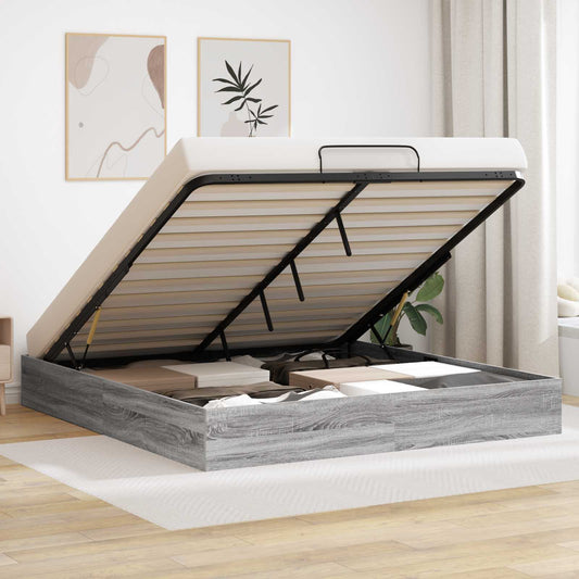 Letto ottomano Sonoma grigia 203 x 160 x 25 cm | homemem39