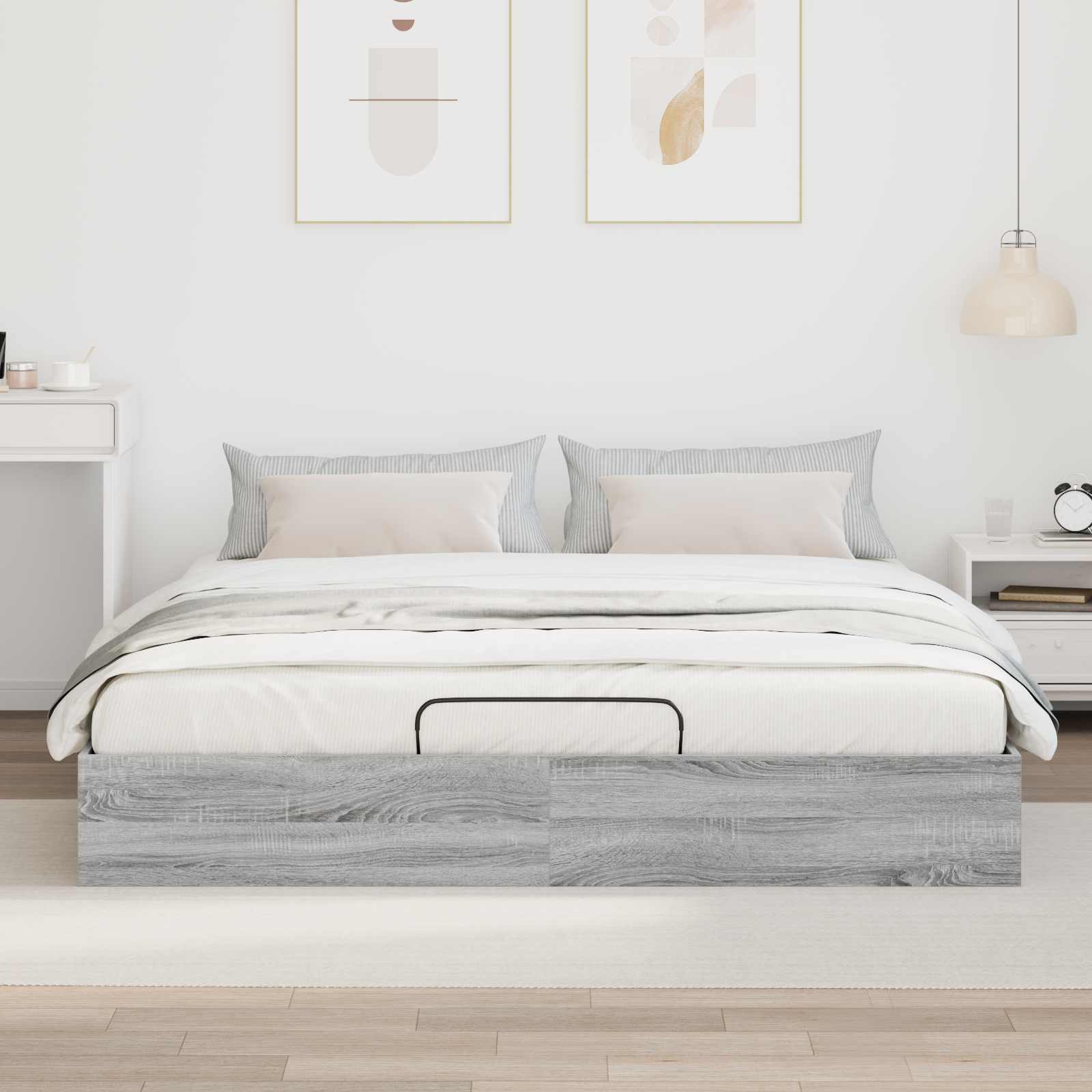 Letto ottomano Sonoma grigia 203 x 160 x 25 cm | homemem39