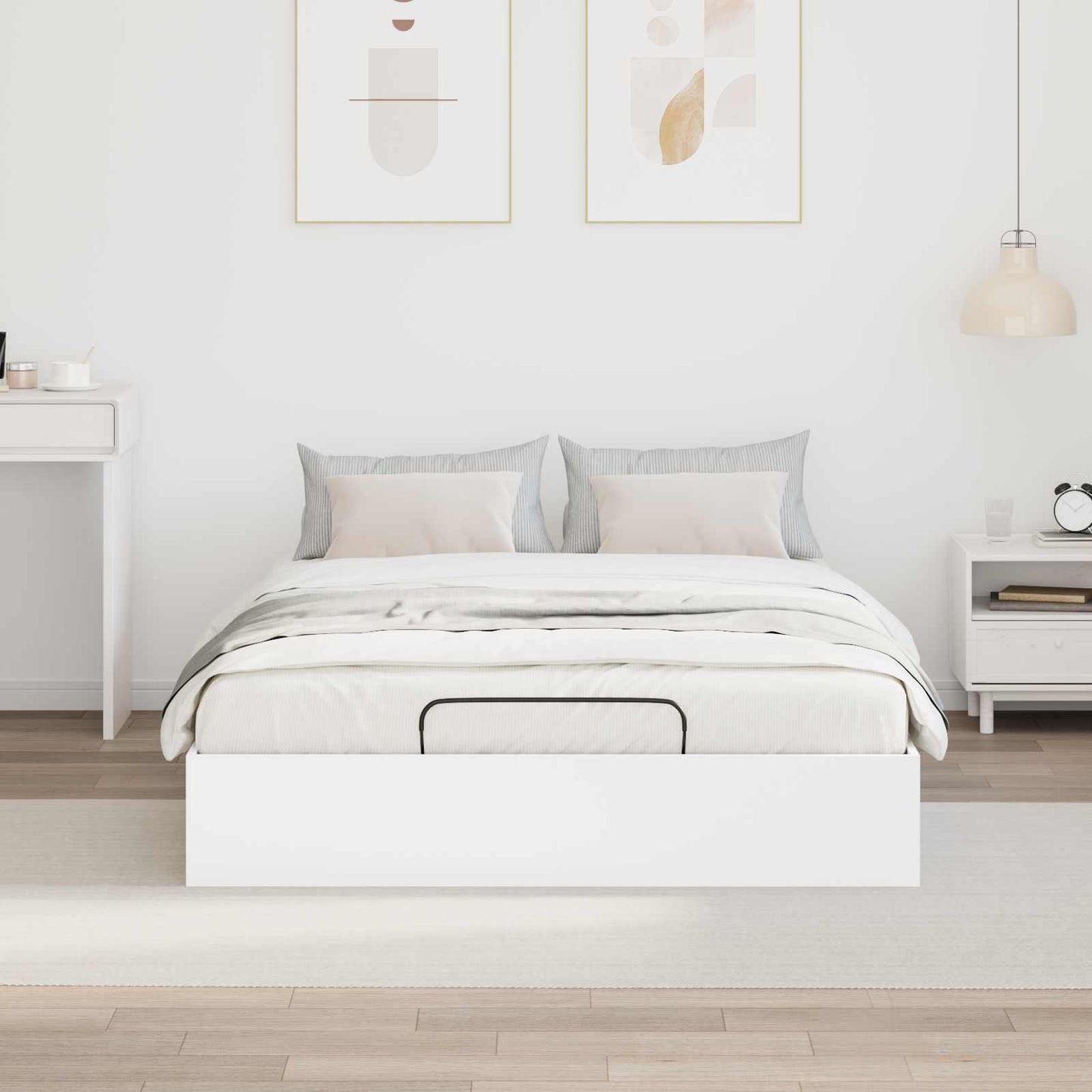 Letto ottomano Bianco 203 x 150 x 25 cm Legno ingegnerizzato | homemem39