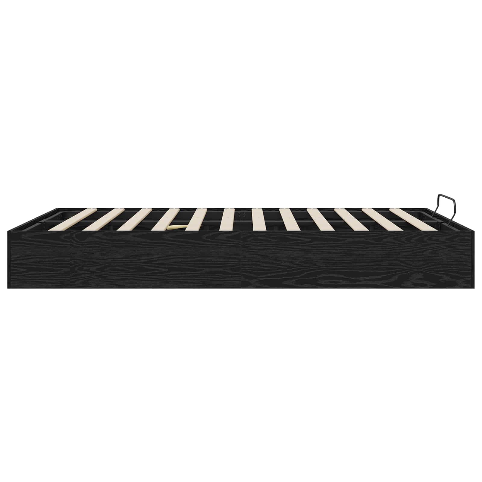 Letto ottomano con archiviazione Rovere Nero 203 x 150 x 25 cm | homemem39