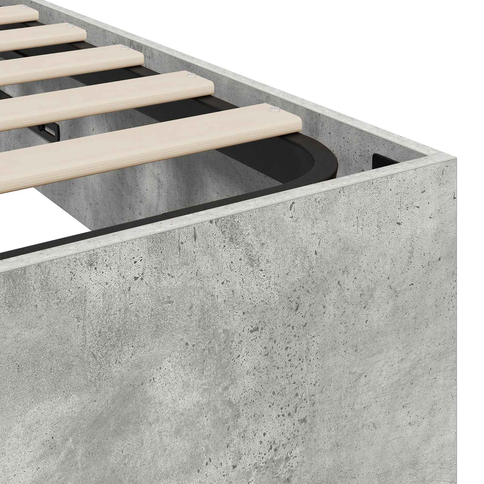 Letto ottomano Grigio Cemento 150 x 200 cm Legno ingegnerizzato | homemem39