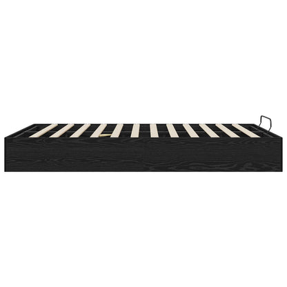 Letto ottomano con archiviazione Rovere Nero 203 x 140 x 25 cm | homemem39